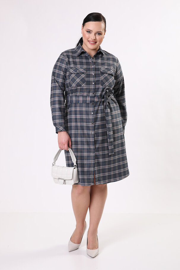 CHECKED SHIRT DRESS