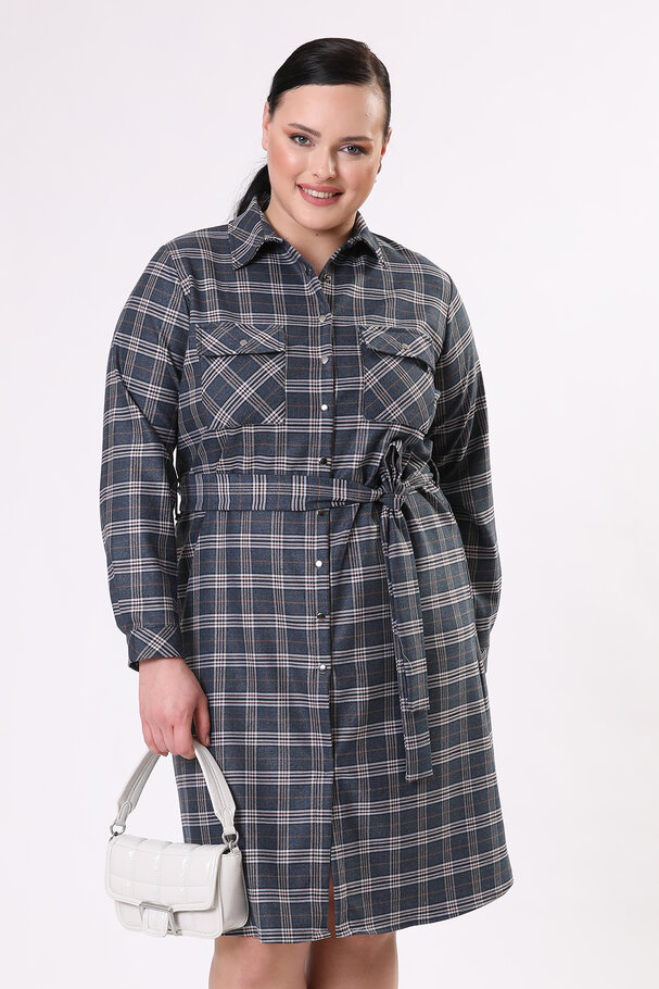 CHECKED SHIRT DRESS