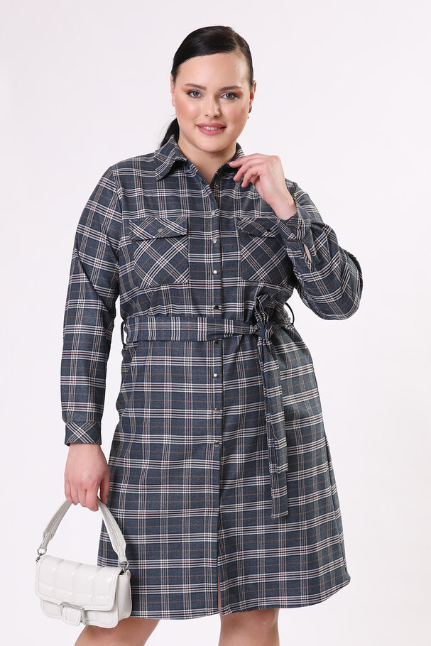 CHECKED SHIRT DRESS