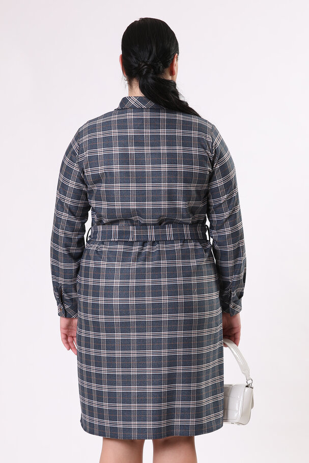 CHECKED SHIRT DRESS