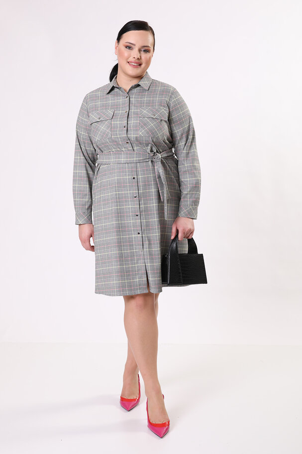 CHECKED SHIRT DRESS