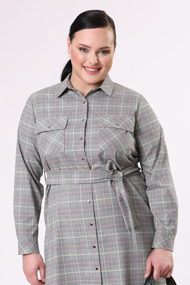 CHECKED SHIRT DRESS