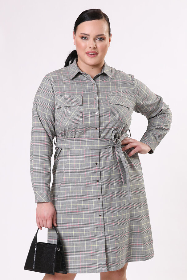 CHECKED SHIRT DRESS