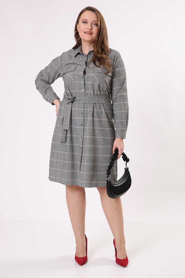 CHECKED SHIRT DRESS