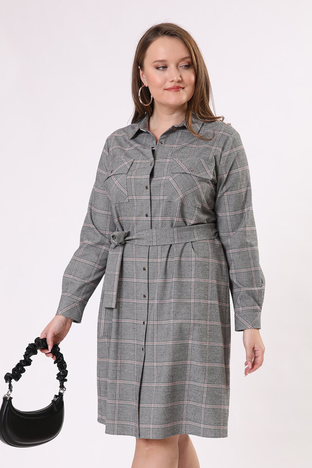 CHECKED SHIRT DRESS