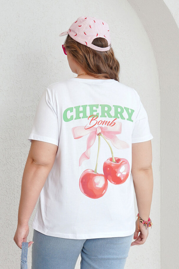 CHERRY BASKILI PAMUK TİŞÖRT