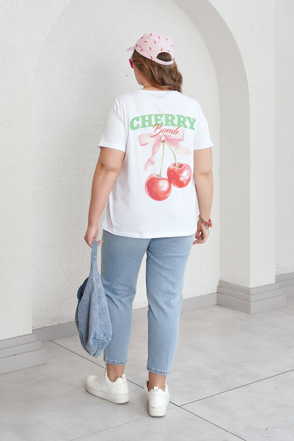 CHERRY BASKILI PAMUK TİŞÖRT