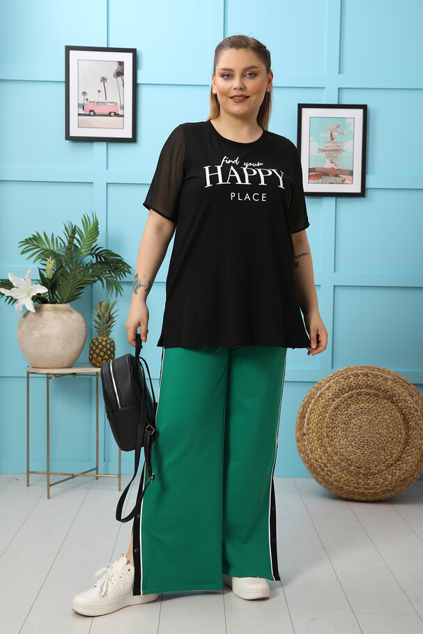 CHIFFON MIXED COTTON T-SHIRT