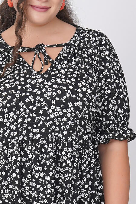  - ÇİÇEK DESENLİ DOKULU ELBİSE (1)