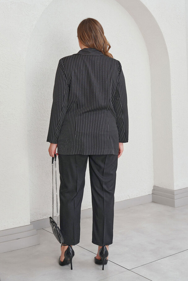 ÇİZGİLİ BLAZER CEKET - PANTOLON TAKIM +54