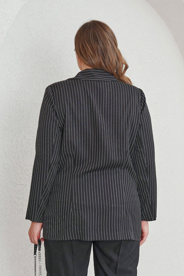 ÇİZGİLİ BLAZER CEKET - PANTOLON TAKIM +54