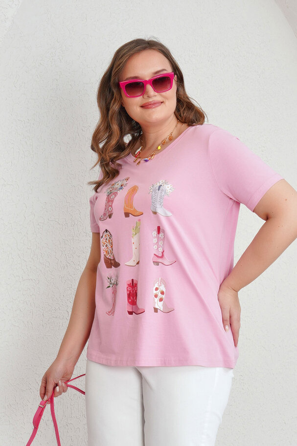 ÇİZME BASKILI PAMUK TİŞÖRT