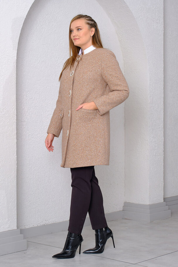 COAT WITH FAUX PEARLS