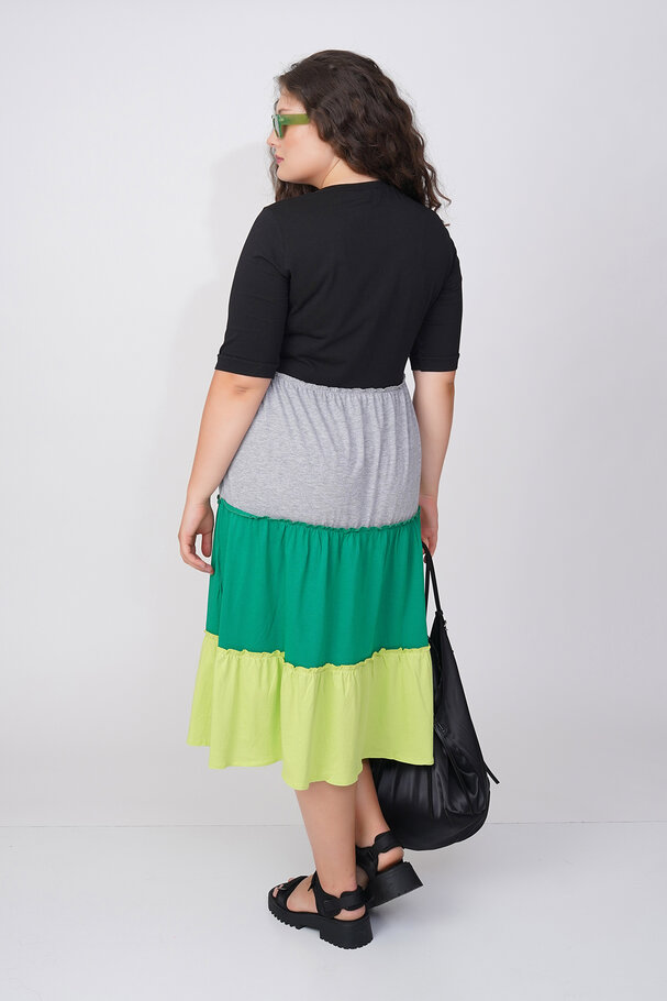 COLOURFUL PANELLED COTTON DRESS