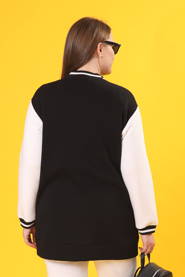 CONTRAST BOMBER JACKET WITH PATCH
