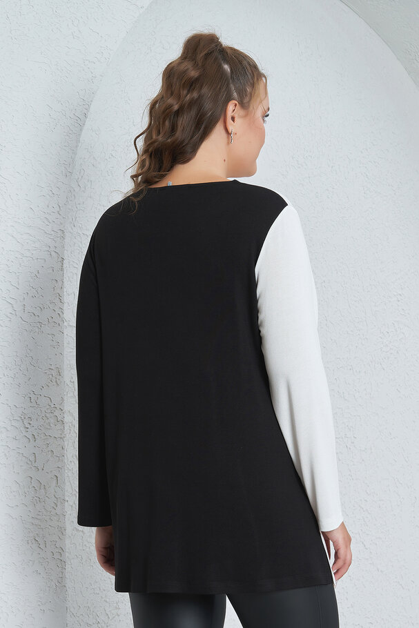 CONTRAST KNIT V-NECK SWEATER