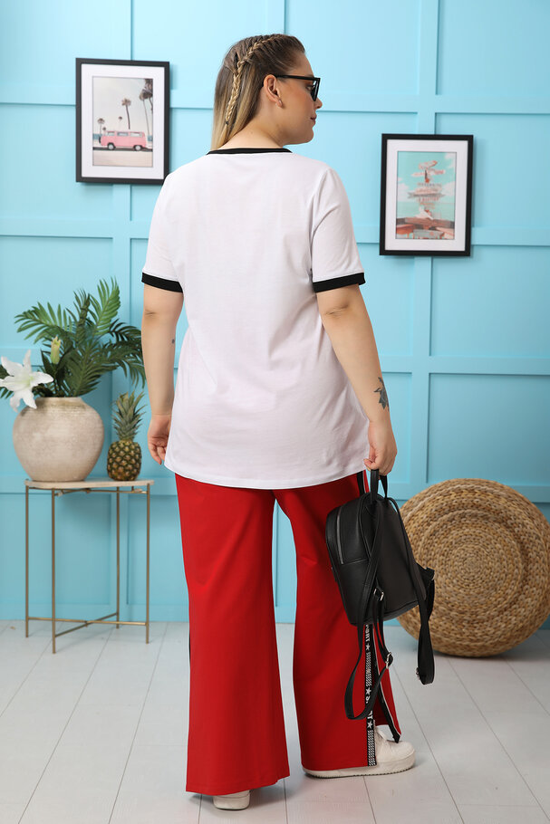 COTTON CONTRAST SLOGAN T-SHIRT