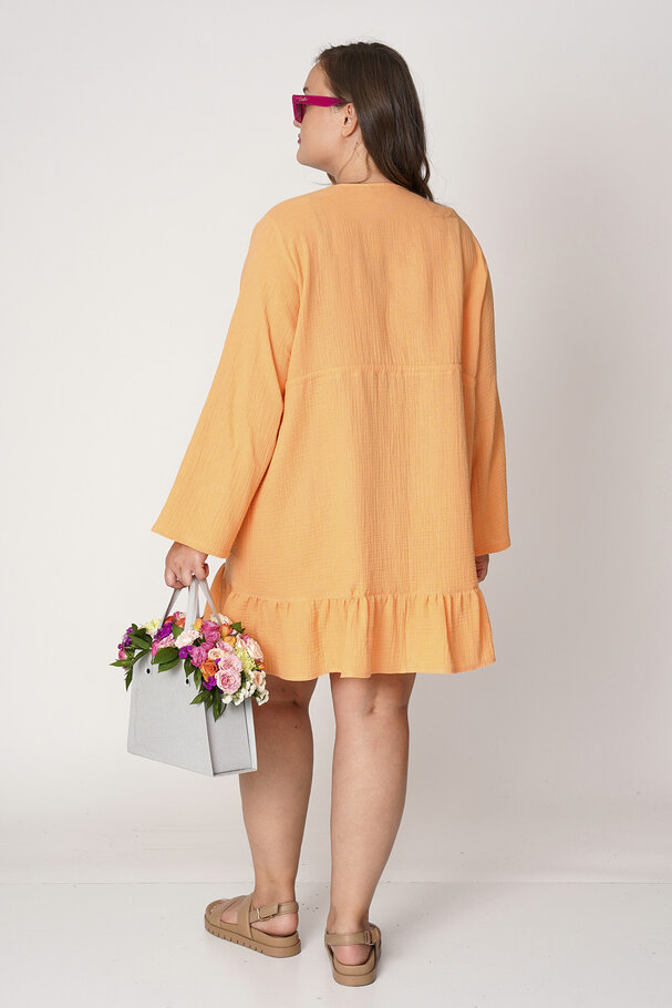 COTTON PAREO WITH COLORFUL FEATHERS