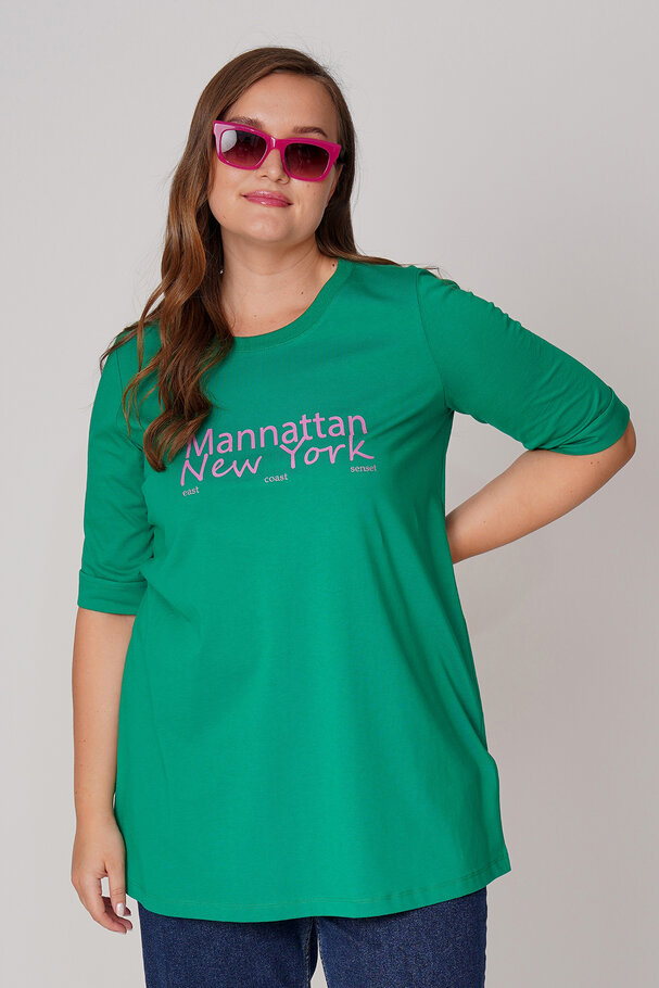COTTON T-SHIRT WITH CONTRAST SLOGAN
