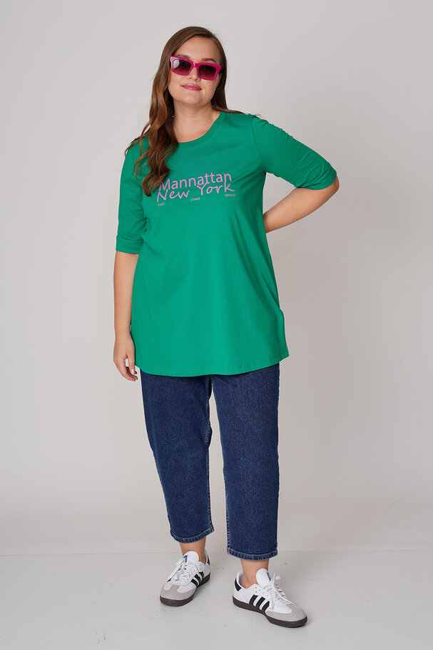 COTTON T-SHIRT WITH CONTRAST SLOGAN