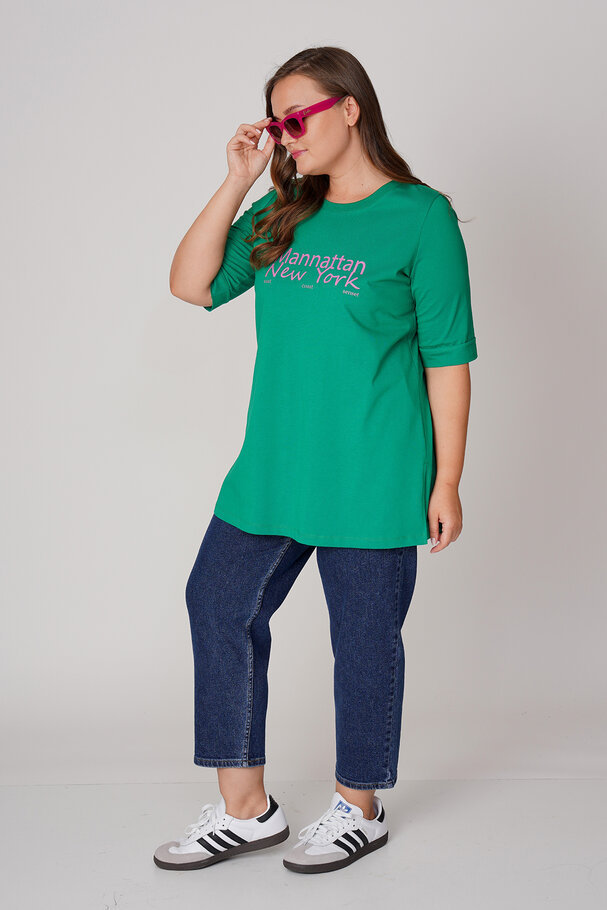 COTTON T-SHIRT WITH CONTRAST SLOGAN