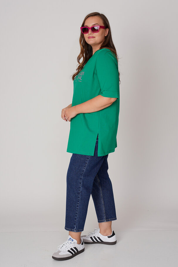 COTTON T-SHIRT WITH CONTRAST SLOGAN
