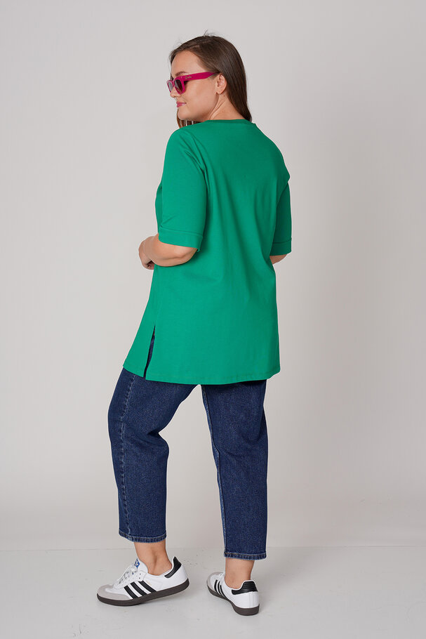 COTTON T-SHIRT WITH CONTRAST SLOGAN