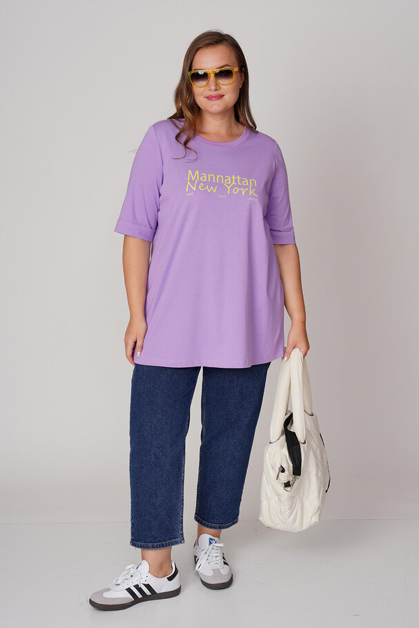 COTTON T-SHIRT WITH CONTRAST SLOGAN