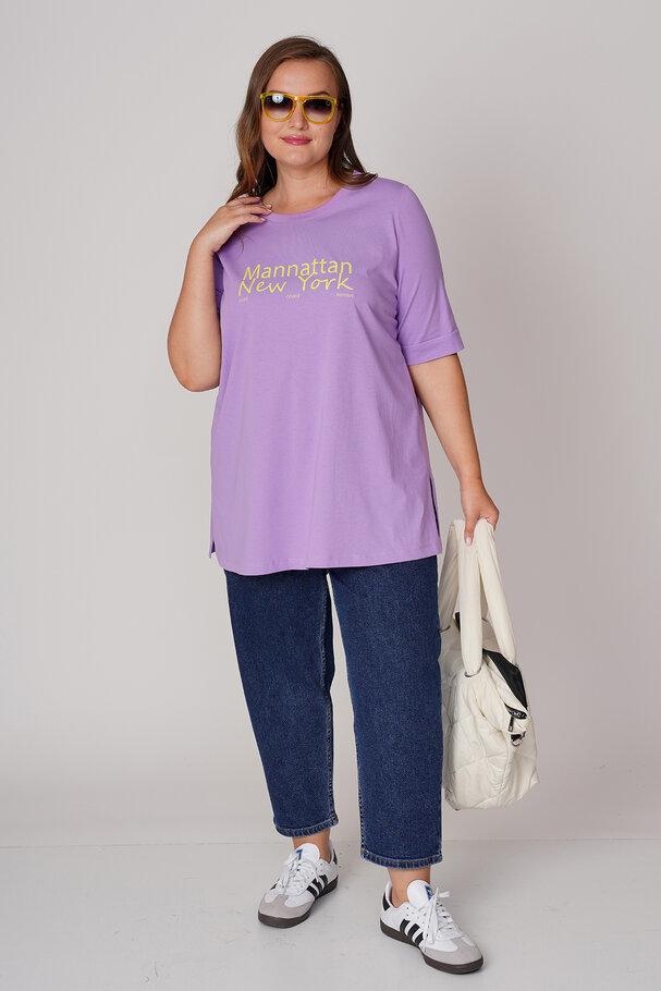 COTTON T-SHIRT WITH CONTRAST SLOGAN