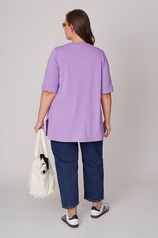 COTTON T-SHIRT WITH CONTRAST SLOGAN