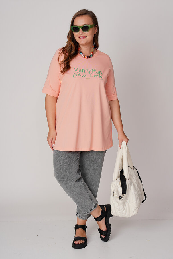 COTTON T-SHIRT WITH CONTRAST SLOGAN