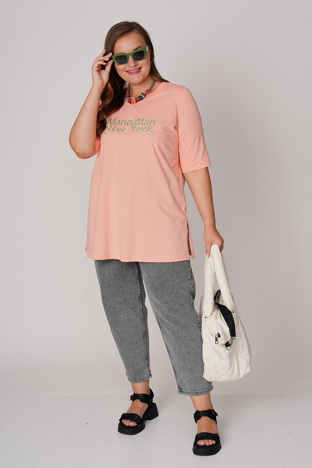 COTTON T-SHIRT WITH CONTRAST SLOGAN