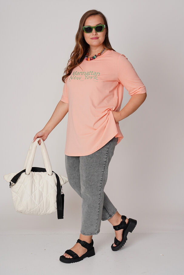 COTTON T-SHIRT WITH CONTRAST SLOGAN