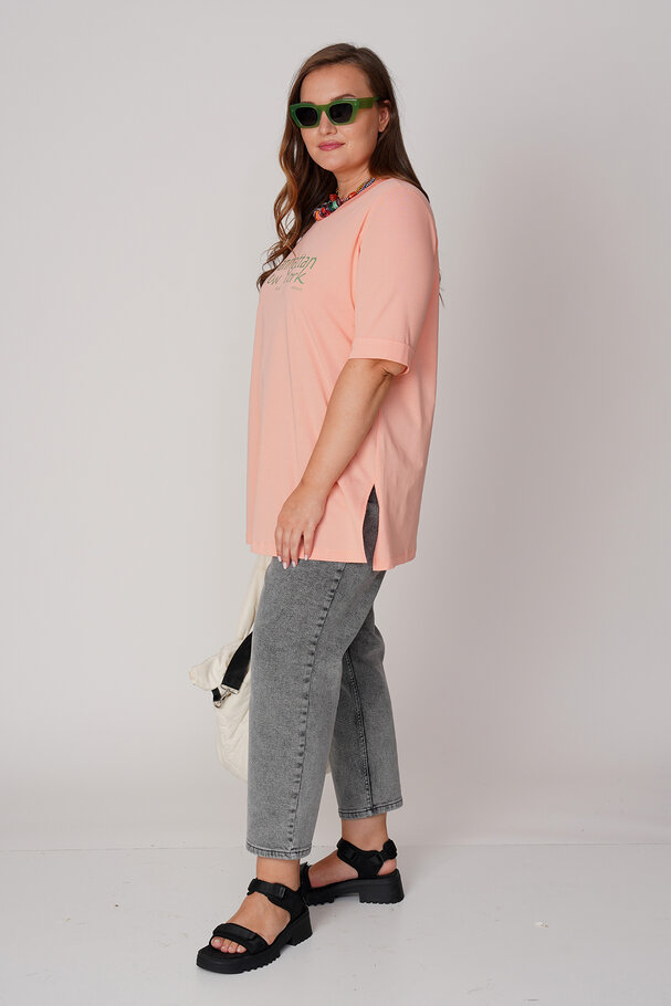 COTTON T-SHIRT WITH CONTRAST SLOGAN