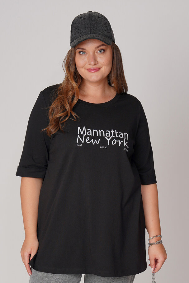 COTTON T-SHIRT WITH CONTRAST SLOGAN