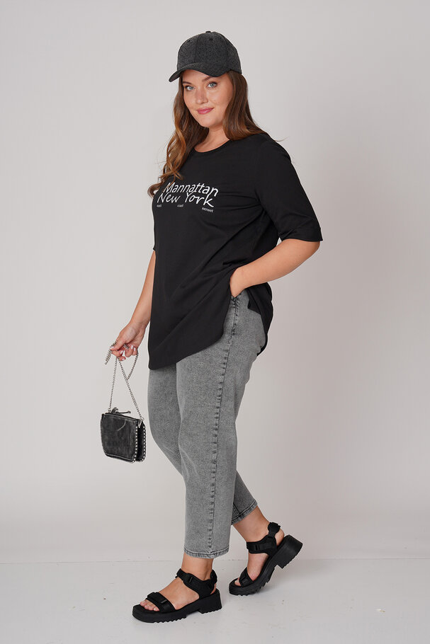 COTTON T-SHIRT WITH CONTRAST SLOGAN