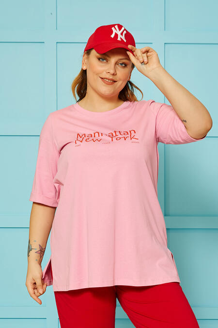  - COTTON T-SHIRT WITH CONTRAST SLOGAN (1)