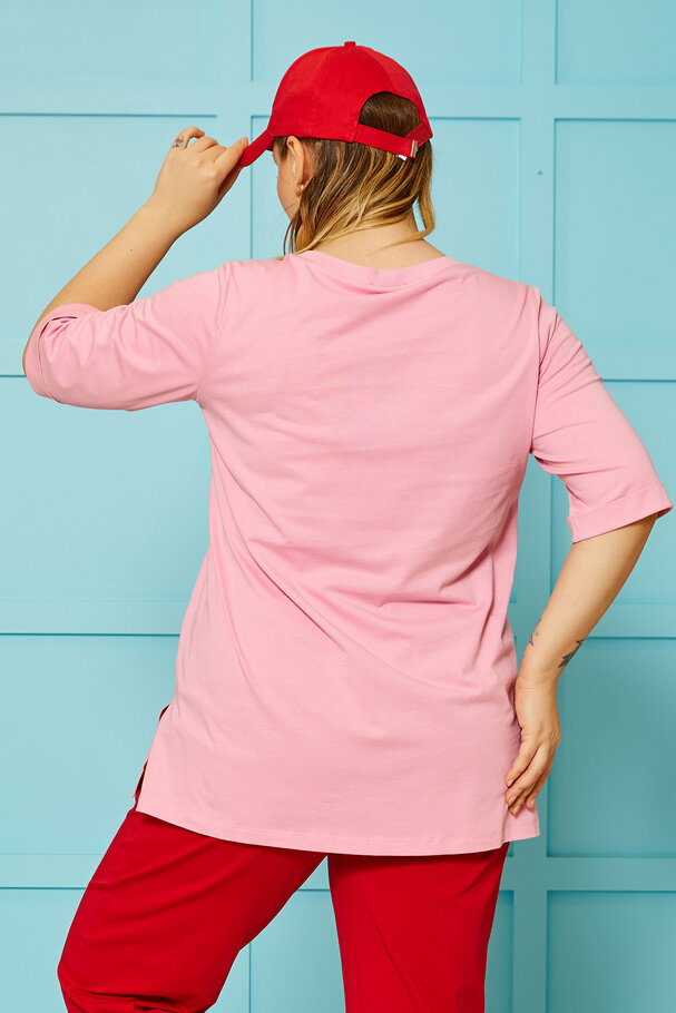 COTTON T-SHIRT WITH CONTRAST SLOGAN