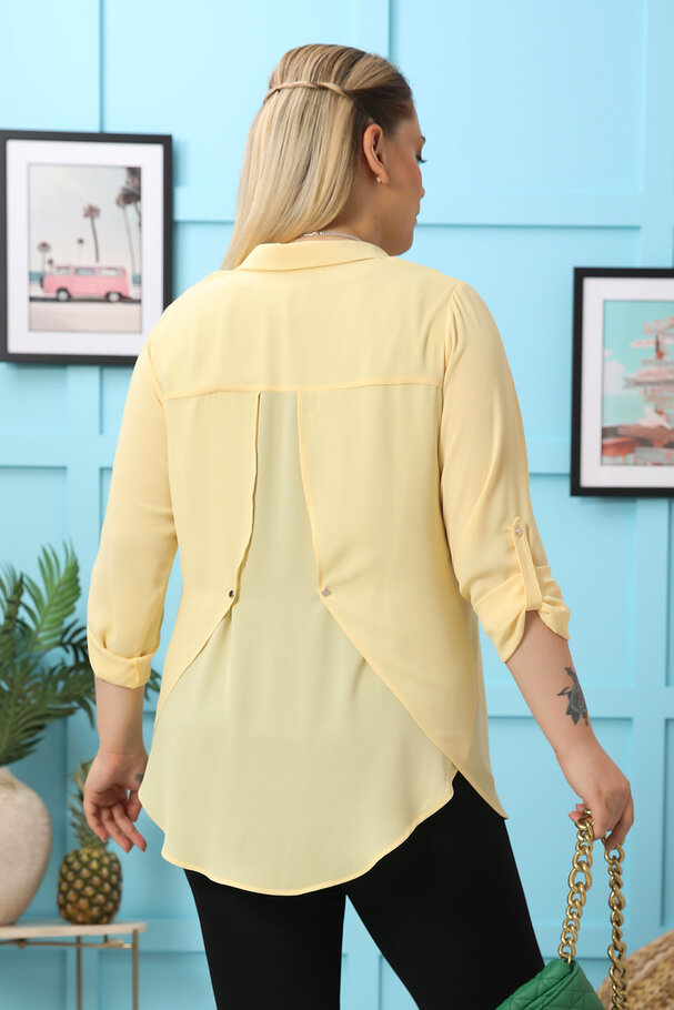 CREP SHIRT WITH METAL BUTTONS