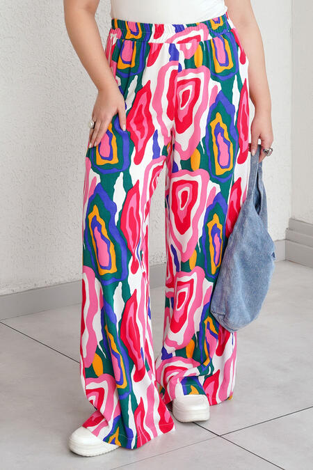 Büyük Moda - DESENLİ RAHAT PANTOLON (1)