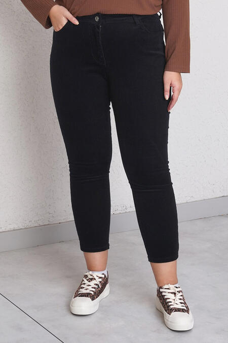 Büyük Moda - DÜZ KESİM KADİFE PANTOLON (1) Büyük Moda - DÜZ KESİM KADİFE PANTOLON (1)