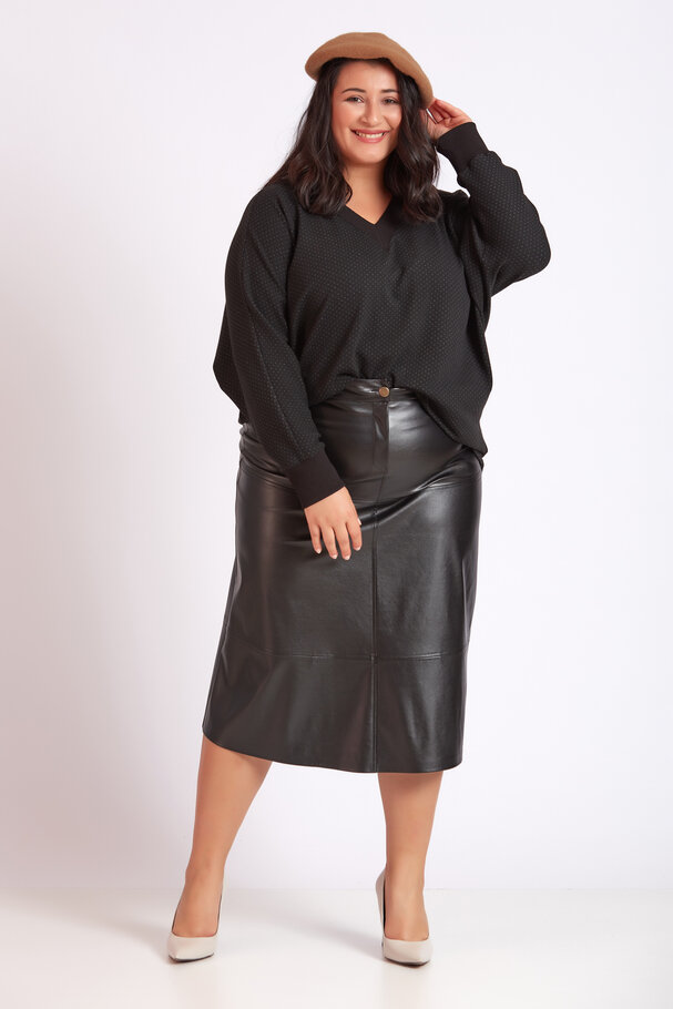 FAUX LEATHER SKIRT WITH ELASTANE