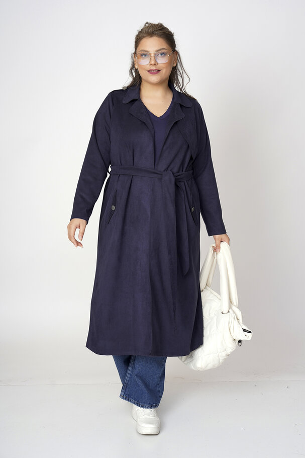 FAUX SUEDE TRENCH COAT