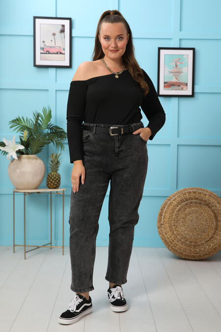  - SİYAH UZUN KOLLU ASİMETRİK YAKA BLUZ (1)