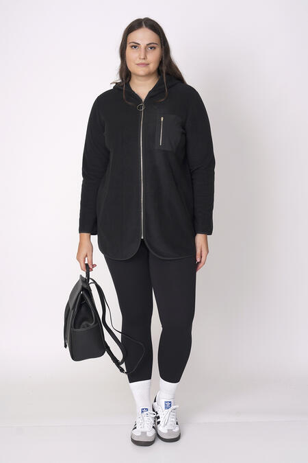 54380 - FLEECE HOODED CARDIGAN (1)  - FLEECE HOODED CARDIGAN (1)