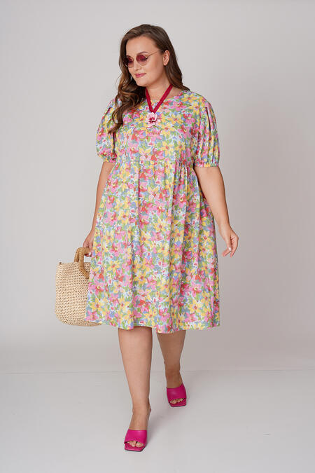  - FLORAL PRINT DRAPED DRESS (1)