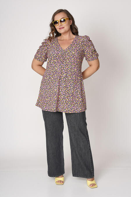 Büyük Moda - FLORAL PRINT DRAPED TOP (1)