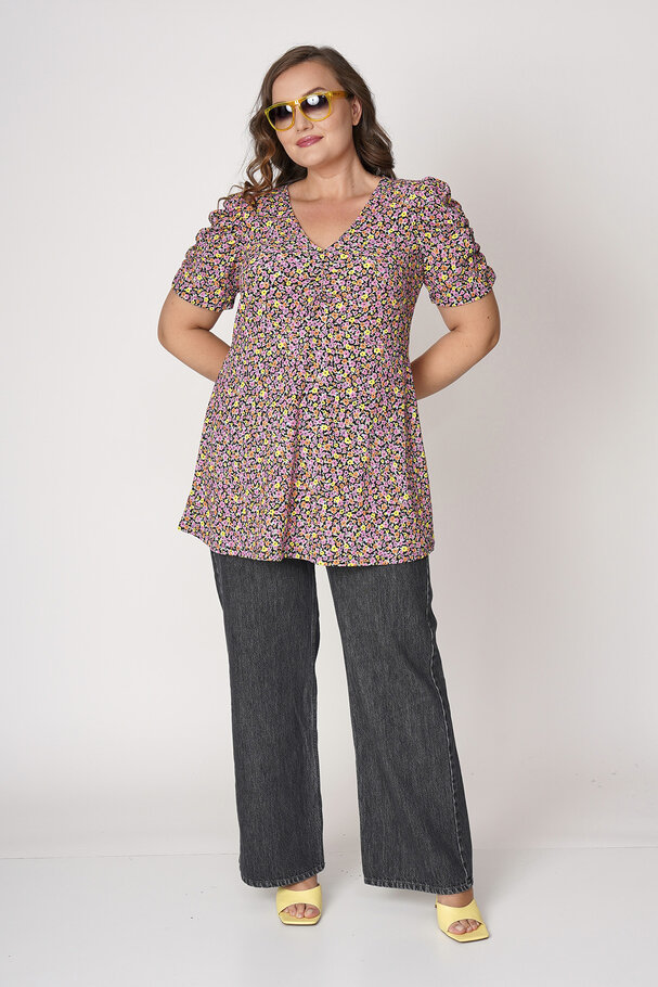 FLORAL PRINT DRAPED TOP