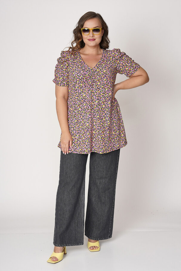 FLORAL PRINT DRAPED TOP