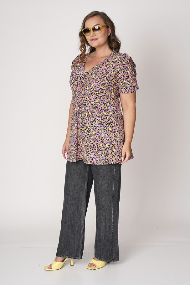 FLORAL PRINT DRAPED TOP
